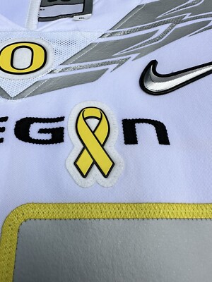 Oregon Ducks Nike Game Used Worn STOMP OUT CANCER football Jersey
