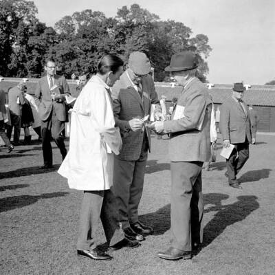 Trainers Vincent O Brien Jack Ormston compare notes jockey L W- 1968 Old Photo