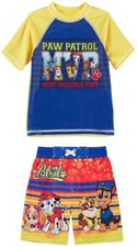Paw Patrol Rash Guard And Swim Trunks Shorts Set Boy Size 5T