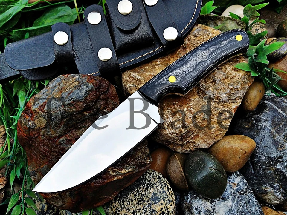 定制手工 12C27 不锈钢狩猎刀,全切,镜面波兰 — 第 2/4 张图片