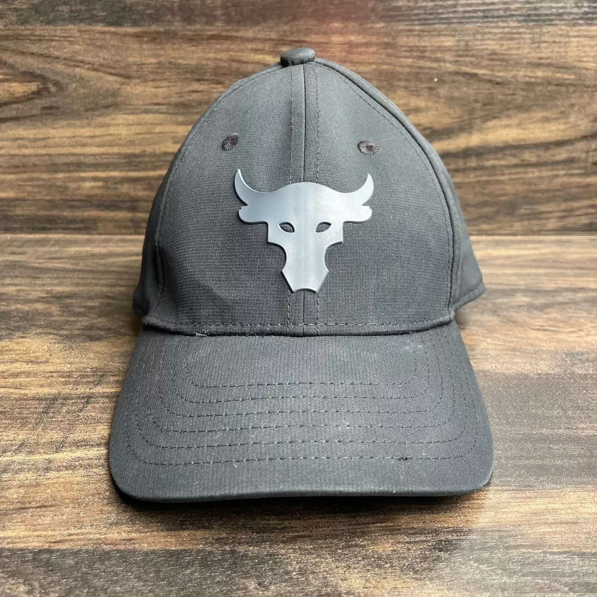 Under Armour Project Rock Logo Hook Loop Strapback Black Cap Hat