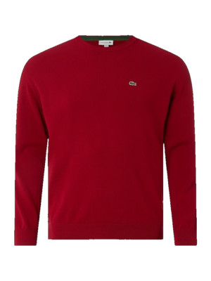 Lacoste Men's Wool Sweater Size 3 Regular Fit 100laine Bordeaux NP:150,00 
