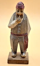 Vintage - T. Heinrich Flat Plane Wood Carving -  Hand Painted