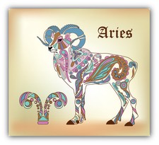Aries Ram Zodiac Sign Car Bumper Sticker Decal 5'' x 5''