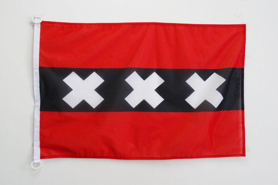 Pavillon nautique Amsterdam 45x30cm - Drapeau de bateau hollandais - Pays-Bas 30