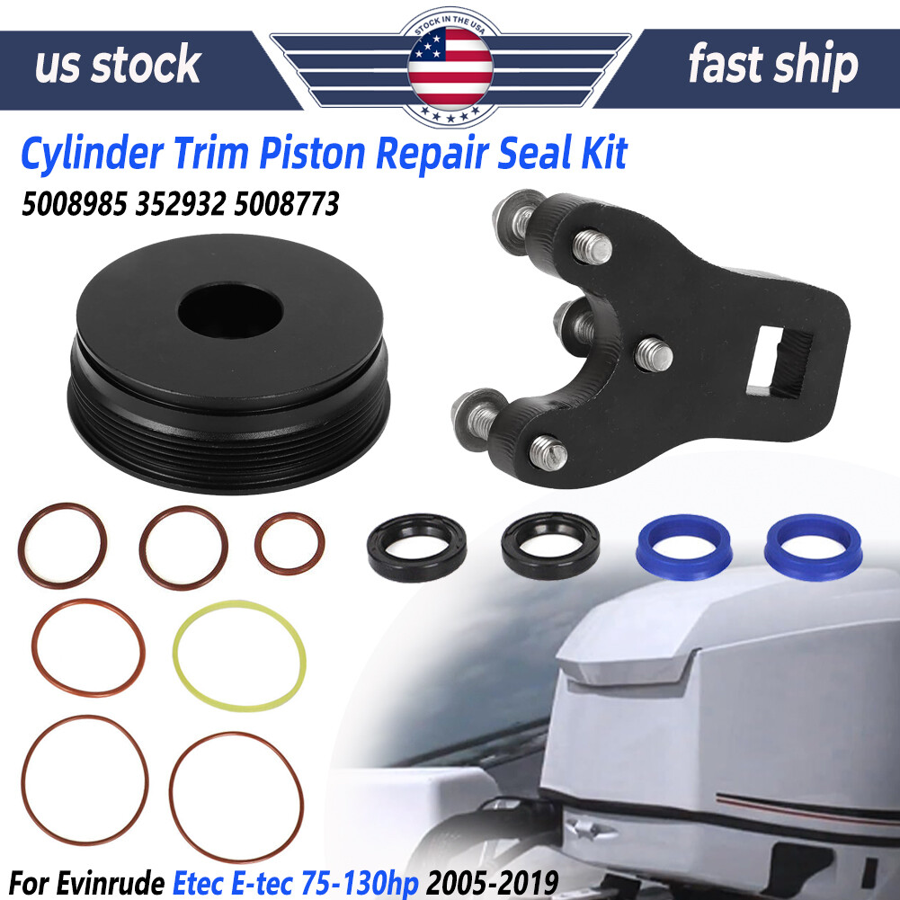トップス #HOUSESET E50 E953 2005-2019 Evinrude Etec E-tec Trim Tilt Seal Kit & End Cap 5008985
