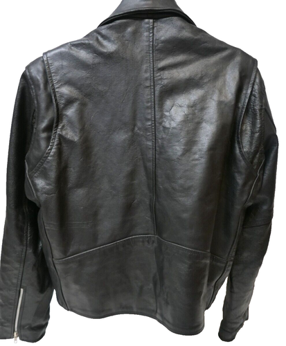 Vintage Men's American Top Genuine Leather Motorcycle Jacket Black Size 48 - Picture 8 of 11