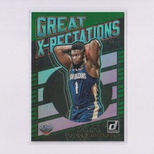 2019-20 Panini Donruss Great X-Pectations Green Flood #7 Zion Williamson RC