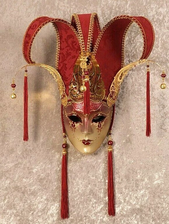 Mask Venetian Damask With Swarovski Crystal Home Decoration Hand Made Hand New - Image 2 of 4