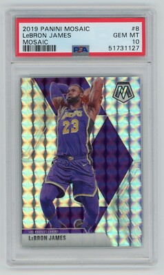 2019-20 Panini Mosaic LeBron James Silver Mosaic Prizm PSA 10 Gem 