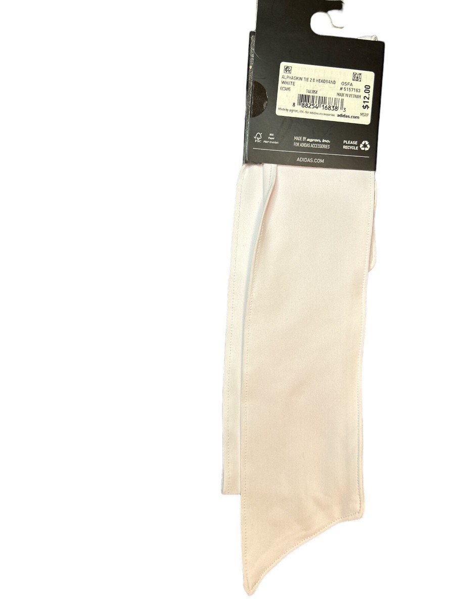 adidas Unisex-Adult Alphaskin Tie Headband in White with  display picture 1