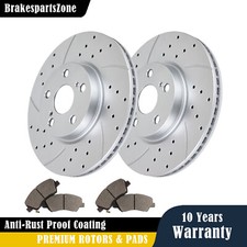 Front Brake Rotors and Pads for Ford Fusion Lincoln MKZ Slotted Drilled Brakes