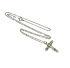 New 14k white gold .27ct SI2 I1 I diamond cross pendant necklace 2.7g 16" — photo 5