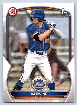 AJ EWING  METS RC 1st card  2023 BOWMAN DRAFT #BD-152