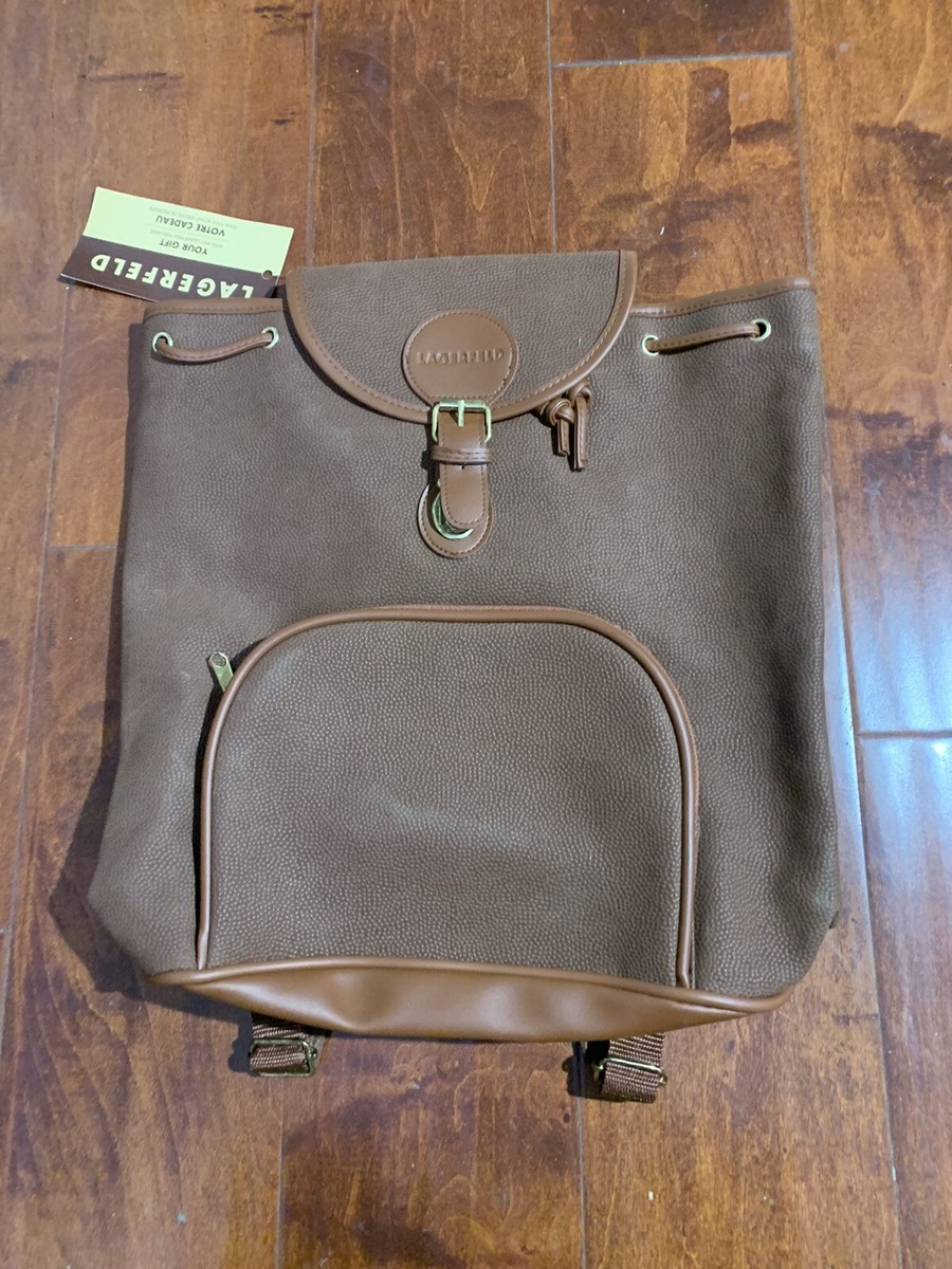 Lagerfeld Perfume Gift Backpack PVC Faux Leather Brown | eBay display picture 3