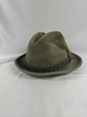 Sovereign Stetson - Men's Gray Fedora Hat Size 6 3/4 With Box Vintage Classic - Image 1 of 4