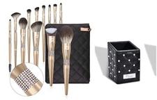 makeup brush set with case and zip bag