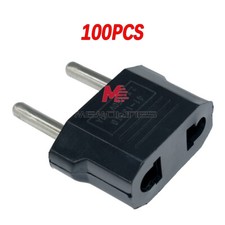 100PCS US/USA to European Euro EU Travel Charger Adapter Plug Outlet Converter
