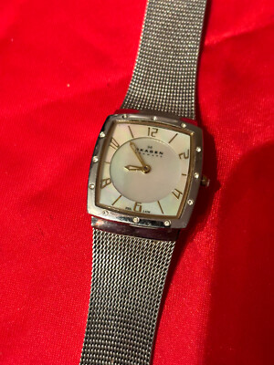 Skagen ladies rectangular silver tone watch NEW BATTERY Skagen Women main image 4