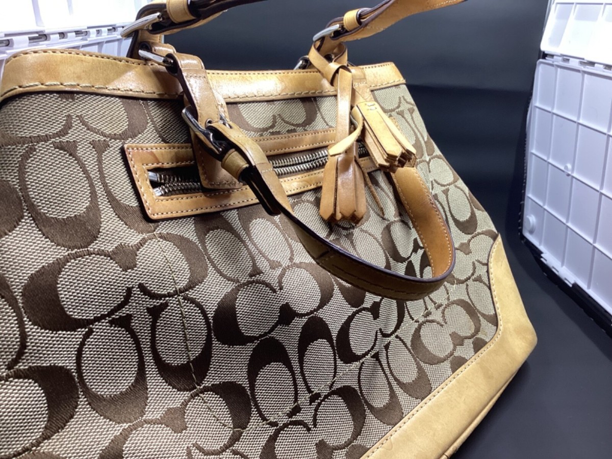 バッグ Vintage Coach Leather Tote Bag Brown COACH Vintage Legacy Lunch Tote Brown Leather Shoulder Bag Handbag
