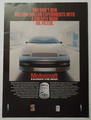 1983 MOTORCRAFT FL-1A Oil Filter Magazine Ad - Motorcraft Exceeds The Need