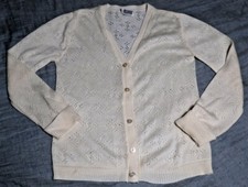 Rosanna VINTAGE ivory sweater MADE IN USA granny sweater lace look
