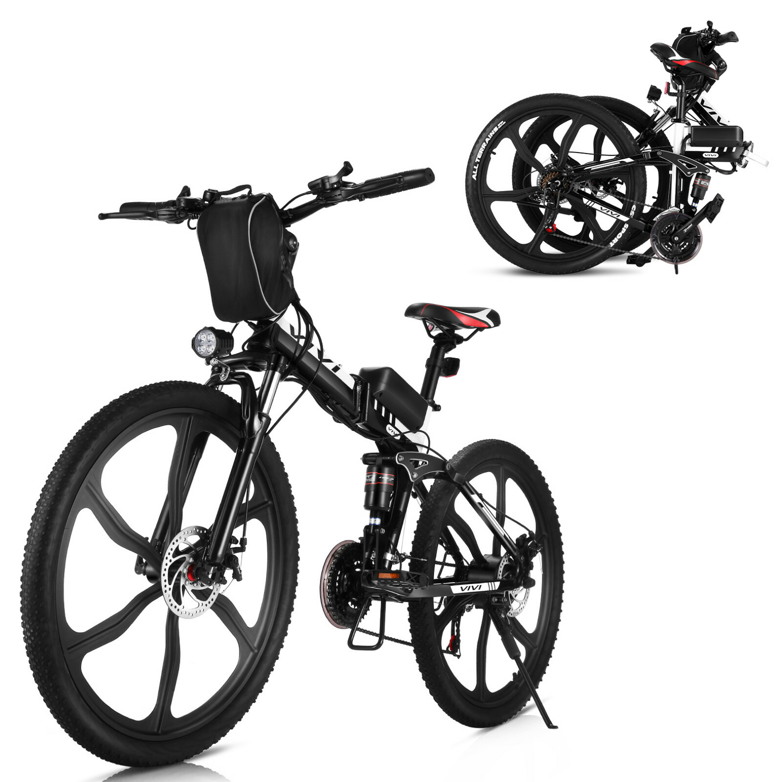 VIVI 20″ 36V 10.4AH 350W Folding Electric Commuter Bike Beach Bicycle