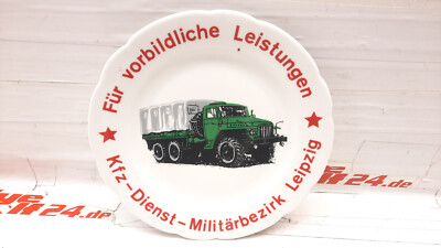 DDR TELLER PORZELLAN KFZ DIENST LEIPZIG VORBILDLICHE LEISTUNGEN NVA ARMEE GDR