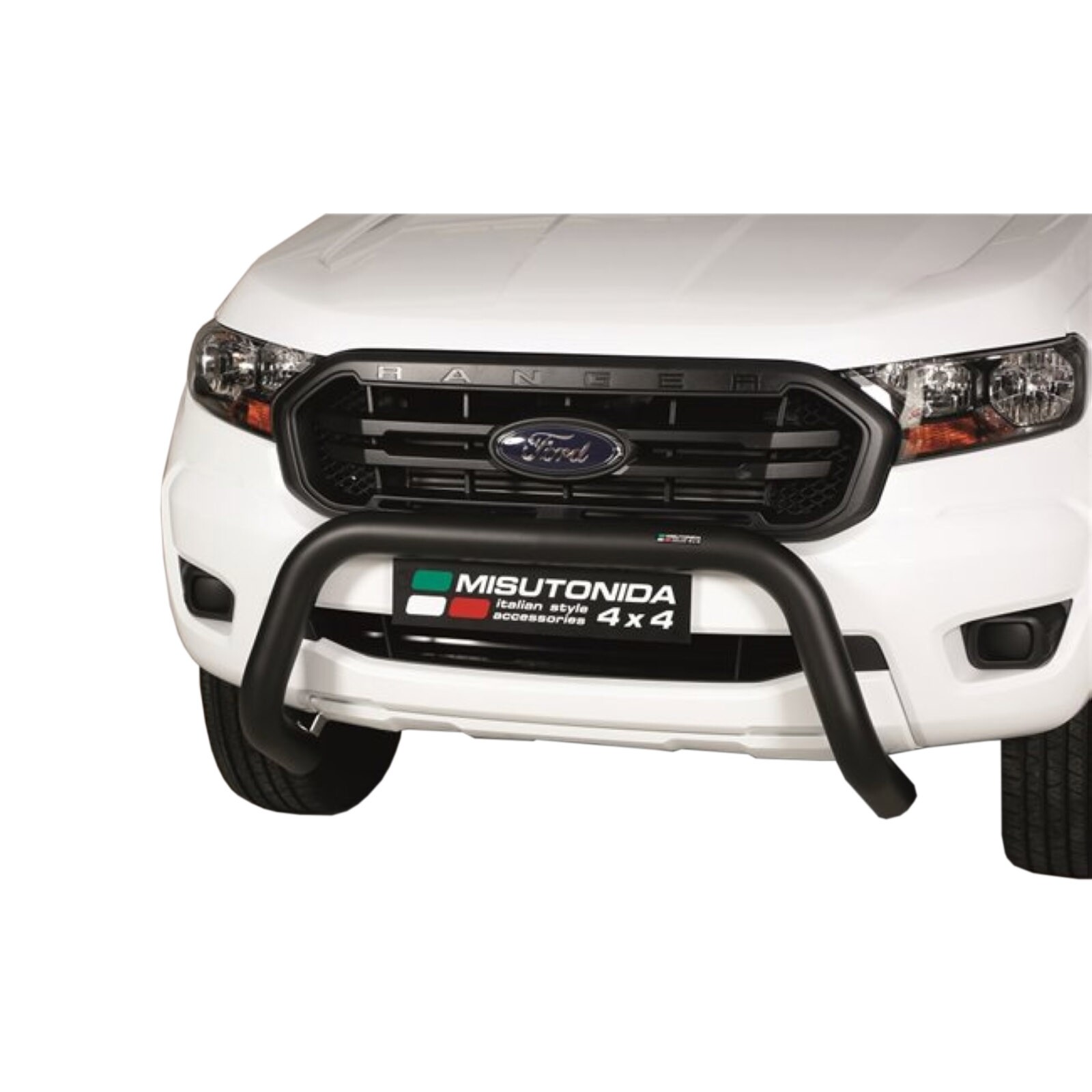 Pare-buffle noir Ford Ranger de 2019 à 2026 avec tube 76mm anti-collision et anti-rayure