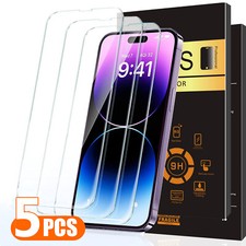 5PCS Tempered Glass Screen Protector For iPhone 17e 17 16 15 14 13 12 11 Pro Max
