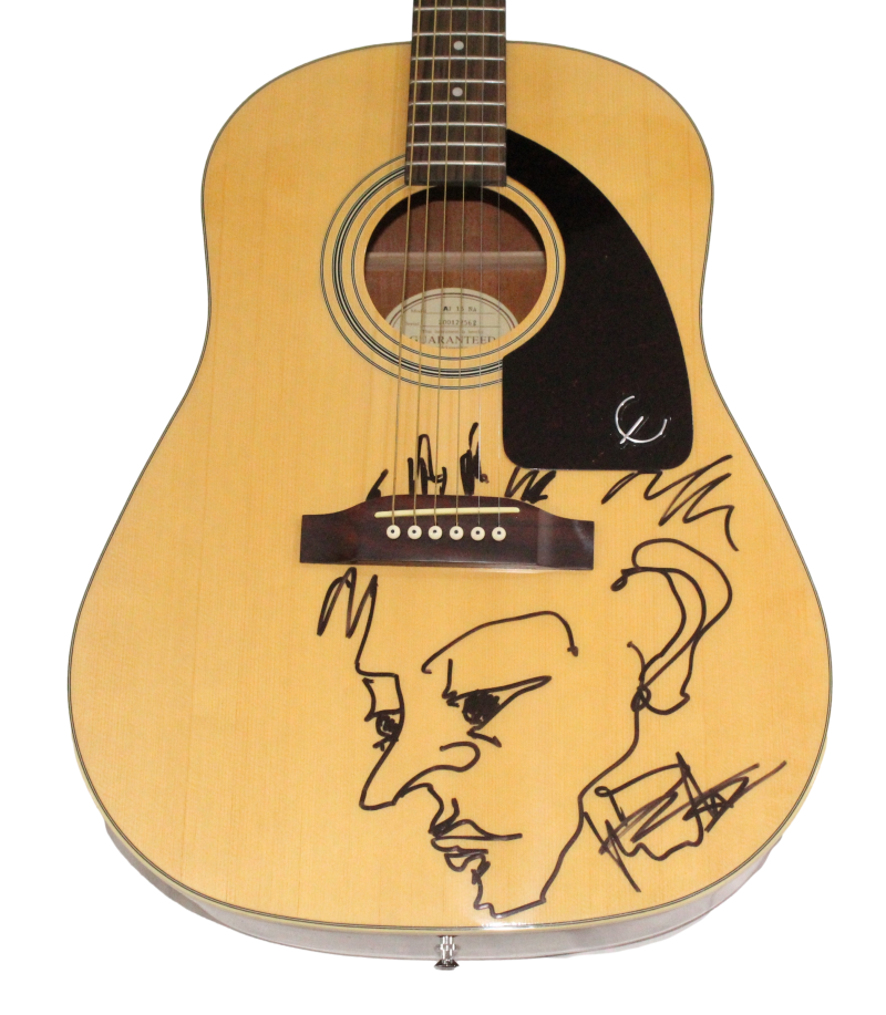 Dave Matthews Signed Autograph Guitar - Amazing Self Portrait