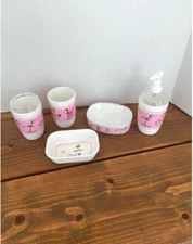 BABY CIE Bathroom*5 Piece SET* Soap Dish, Cup, Toothbrush Holder, Soap Dispenser