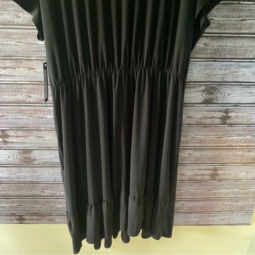 Tahari Women's Faux-Wrap Short-Sleeved Dress Size 3X Black Tie Detail NWT - Picture 4 of 9