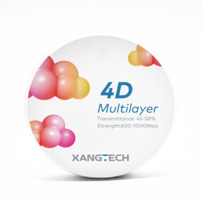 4D Multilayer Zirconia Discs Blocks 98mm Translucence 43%-58% of Lab Materials