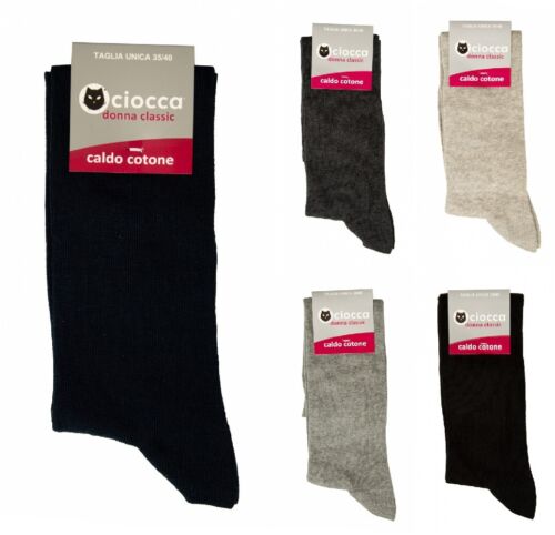 Women's socks CIOCCA a pair of high long warm cotton socks article 459/2 - Picture 1 of 11