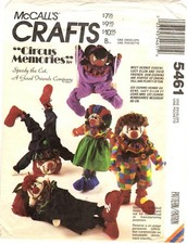 McCall's Crafts Sewing Pattern CLOWN DOLLS Circus Memories 5461 32" High UNCUT