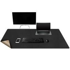Cork  PU Leather Desk Mat 48" x 20" Large Gaming Mouse Pad XXXL Dual-Sided P...
