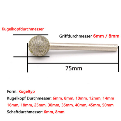 PFERD Diamant-Schleifstift Für Grau- Und Sphäroguss - Walzenrundform WR Korngroesse D 852 Aussen O 20 Bis 30 Mm Schaft O 6 Und 8 Mm  6522xxxx7606 5550