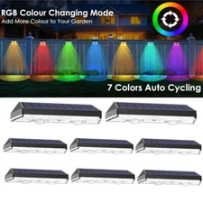 LED Solar Power Fence Lights Deck Door Wall Stair Step Garden Walkway Decor Lamp