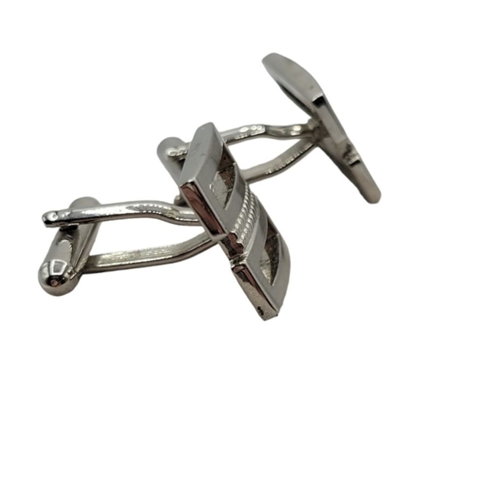 Silvertone Square with Cutout Toggle Cufflinks - image 2