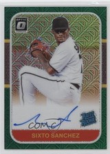 2021 Panini Donruss Optic Green Mojo Prizm /99 Sixto Sanchez #87RR-SS Auto 19kh