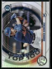 2020 Bowman #BTP-73 Andres Gimenez Chrome Bowman Scouts Top 100