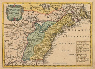 Eastern United States And Louisiana 1720 Vintage Historic Map Poster Print