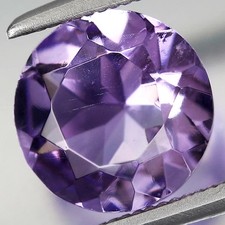 Untreated 1.65ct 7.8mm Round Natural Lavender Purple Amethyst Gemstone, Uruguay