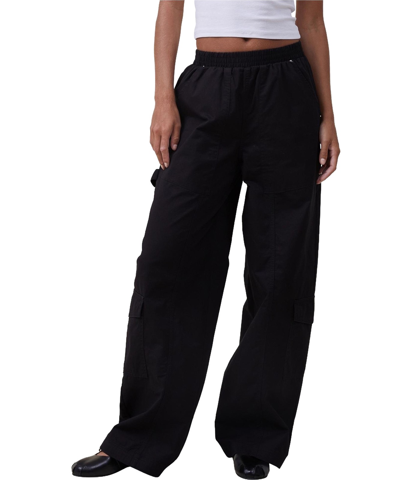 Cotton On Womens Quinn Casual Cargo Pants, Black, 12