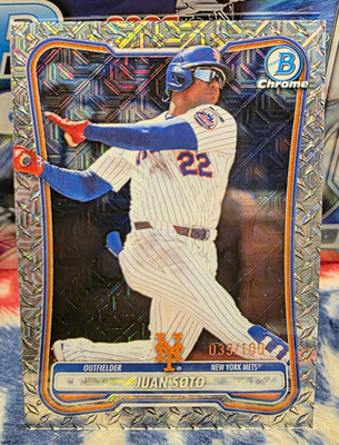 2026 Bowman Chrome Juan Soto New York Mets #67 Steel Plate Refractor 039/100
