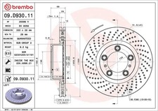1x Bremsscheibe PRIME LINE - UV Coated BREMBO 09.D930.11 für CAYMAN PORSCHE 911