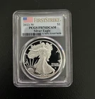 2023 W American Silver Eagle Proof 1oz PCGS PR70 DCAM FIRST STRIKE Flag Label