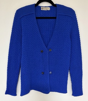 Vintage Rare G. Gucci Women s 1950/1960 s Blue 2 Button Wool Cardigan Size 44