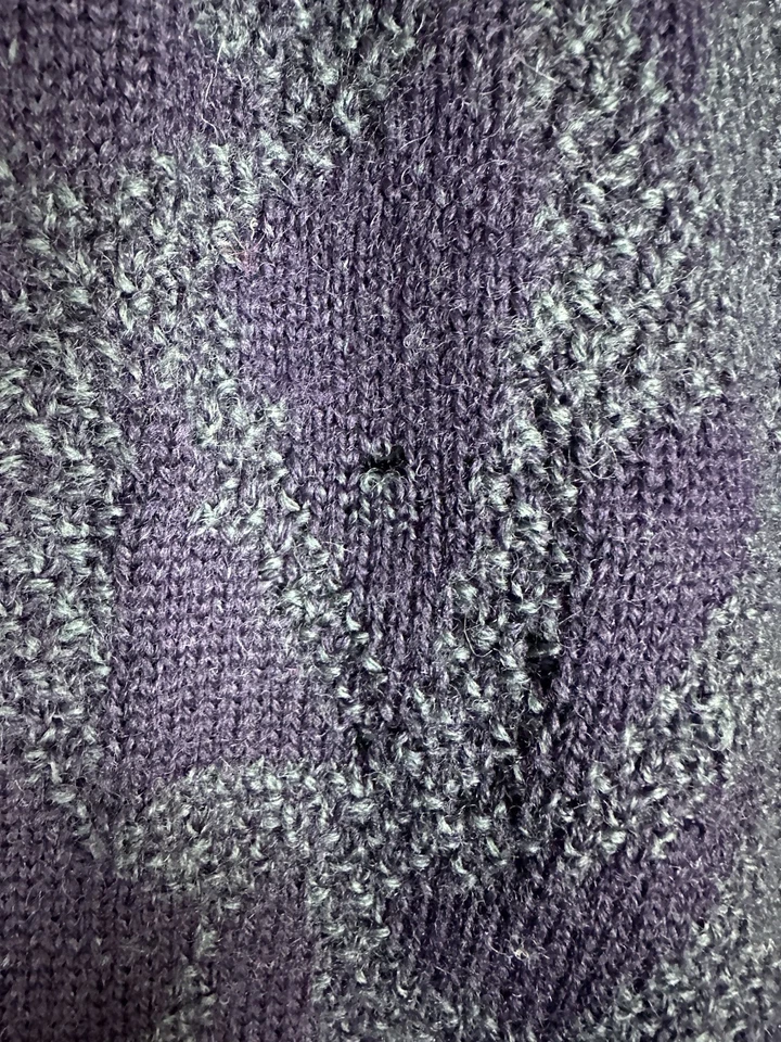 Suéter Vintage Valentino Uomo Para Hombre M Verde Azul 100% Lana Geométrico Abuelo Foto 4 de 4